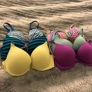 Victorias Secret and VS Pink Push Up Bras 32D